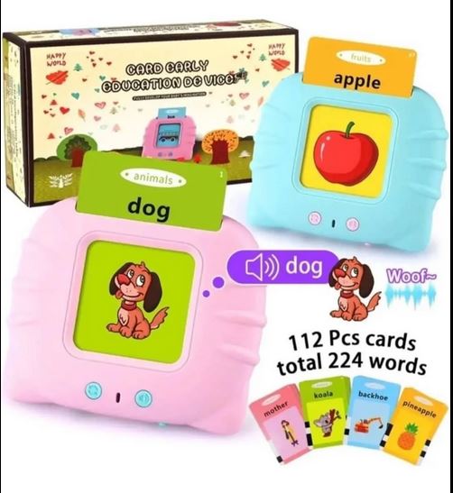 Kids Learning Toys: This toddler flash cards contain flash cards (double sided) which include covering subjects like animals, foods, vehicles, nature, daily necessities, fruits, vegetables, costumes, persons, jobs, shapes, colors. Fully meet the cognitive learning needs of 2-6 year olds. Easy to Use: The weight and size of this toddler learning toy is perfect for kids ages 2-6. kids only need to insert the card into the card reader slot, the card reader will pronounce the word. When an animal card or vehicle card is inserted, the card reader will play real animal or vehicle’s sound. Press repeat key to listen it again or press volume key to adjust sound volume. Kids can study independently. Premium Quality Educational Toy: This baby flash cards made of plastic materials, so kids can play with confidence. Screenless design protects eyes better, and keep baby away from the risks of electronic equipment. Kid’s Study Partner: Colorful illustrations and standard pronunciation can attract kid’s attention and interest. Whether at home, kindergarten, preschool, indoors and outdoors, kids can feel the fun of game learning as they like. At the same time, talking flash cards as wonderful , can help children to improve cognition, imagination, speaking and listening skills in happy learning. Wonderful Gifts for kids: It is very important to give gifts to kids.You can give this talking flash card to your kids. It is not just a toy, but also a learning tool for kids to grow up healthily and happily.