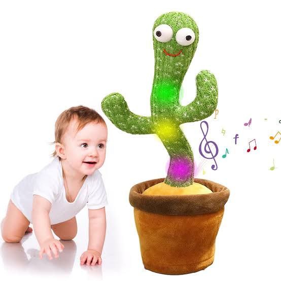 Rechargeable Dancing Cactus Singing Holiday Gift Doll For Children With 3 English Songs