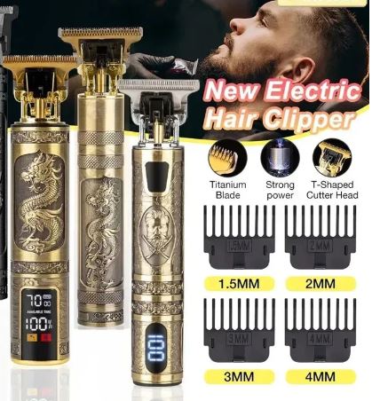Rechargeable Vintage Hair Trimmer With Battery Display