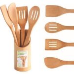 Round wooden spatula set 5in1