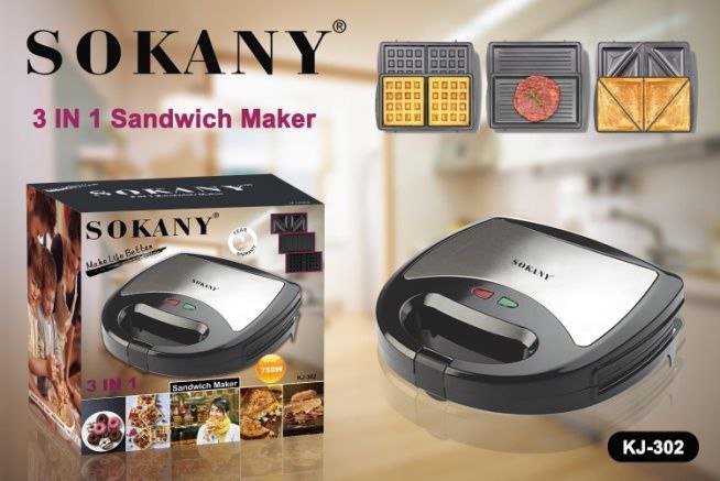 Sokany Toaster/Sandwich Maker 3 in 1
