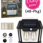 Solar Water Resistant Wall Lamp Double Bulb