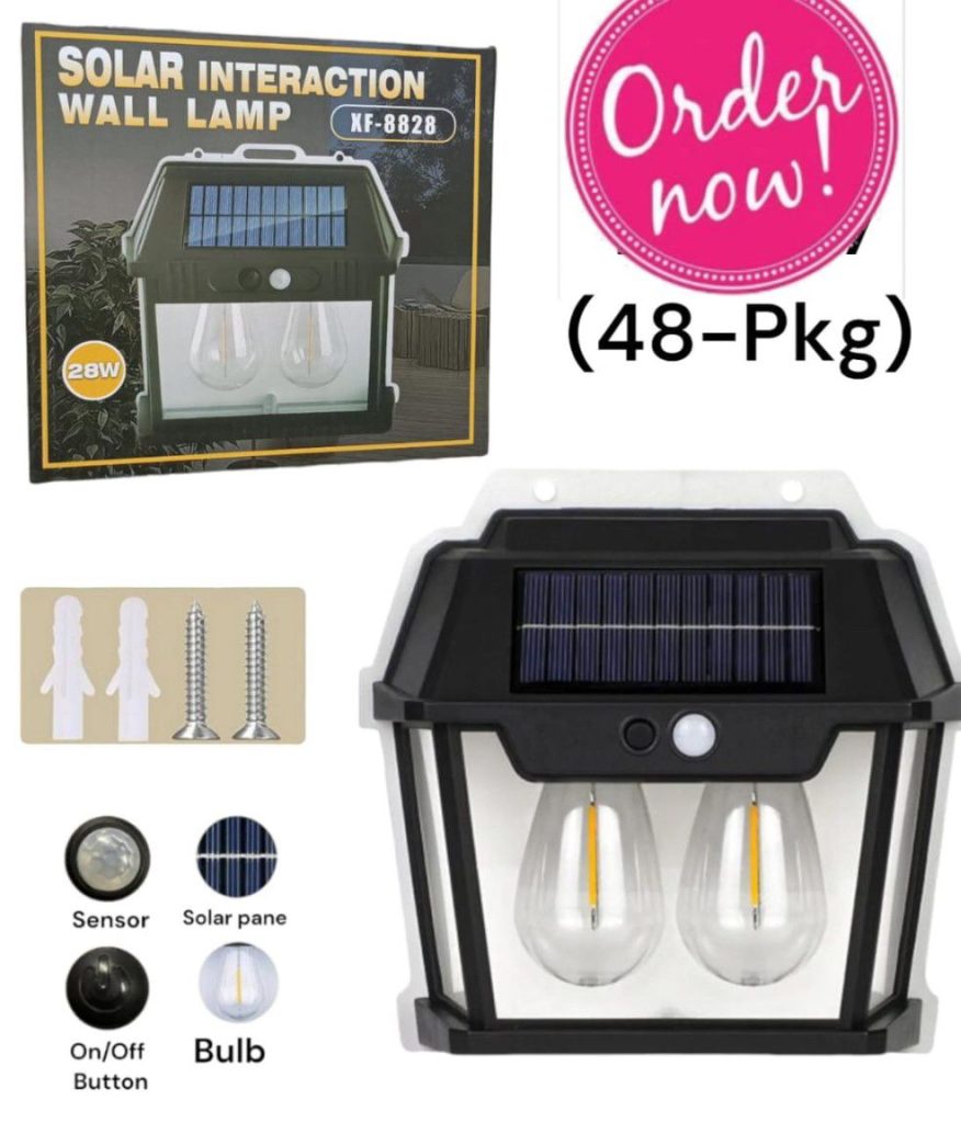 Solar Water Resistant Wall Lamp Double Bulb