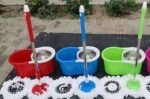 Stainless inner spin magic mop... (Red, lemon and Blue)