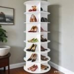 7-Layer 360° Rotating Shoe Rack, Large Capacity Shoe Tower Storage